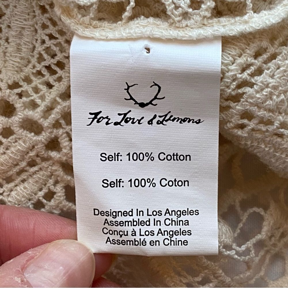 NWT For Love & Lemons Ivory Maldives Crochet Mini Dress/ Cover-Up Size Medium - Picture 13 of 15